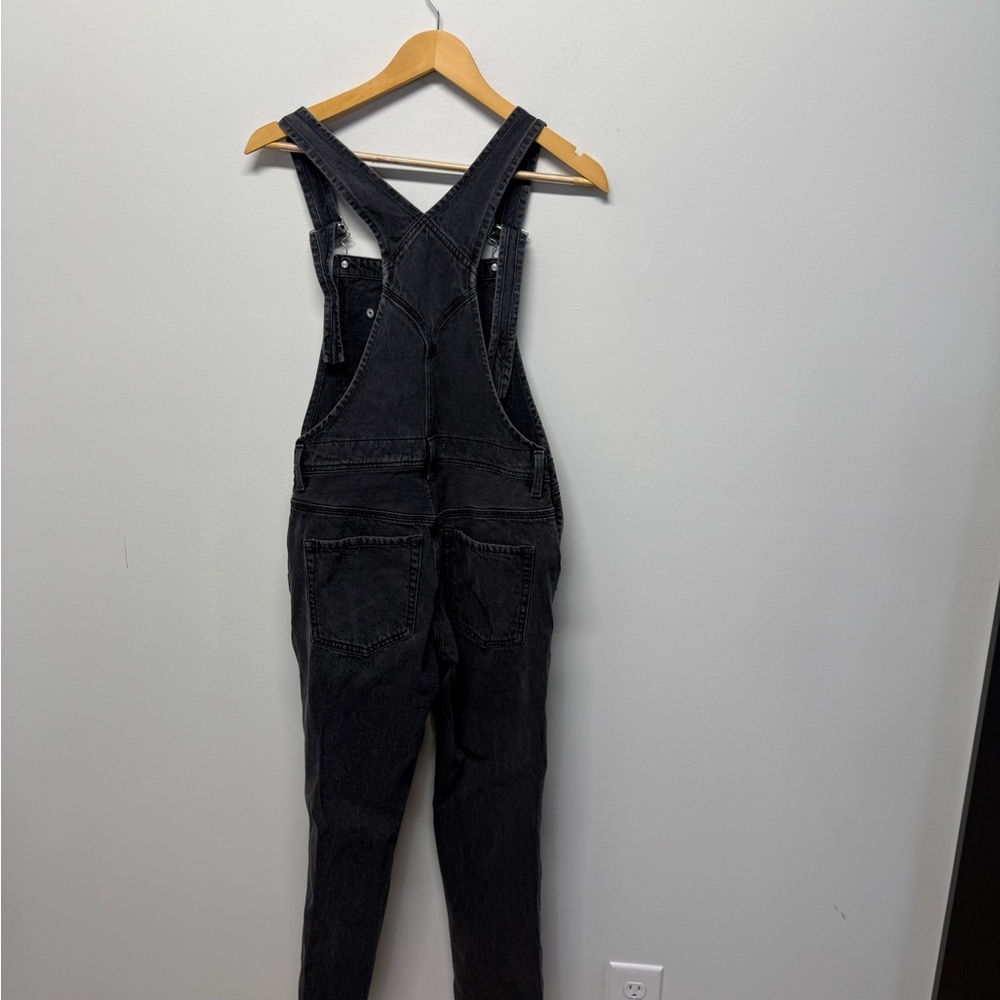 We The Free Free People Black Wash Denim Overalls Boho Women’s Size 24 - Picture 4 of 9
